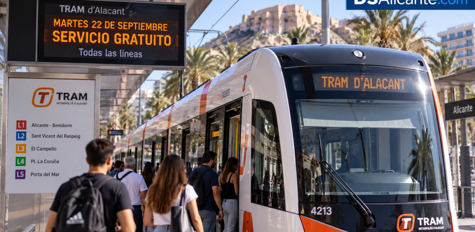 TRAM Alicante gratis el 22 de septiembre: líneas y cómo viajar