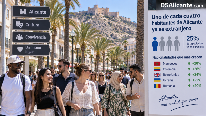 Uno de cada cuatro habitantes de Alicante ya es extranjero