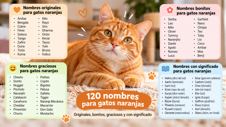 120 nombres para gatos naranjas bonitos y originales