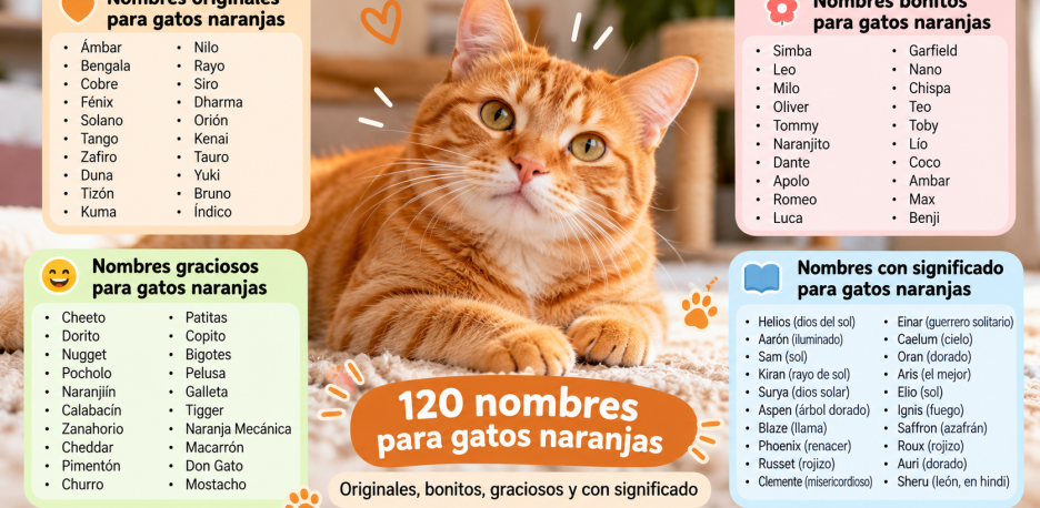120 nombres para gatos naranjas bonitos y originales