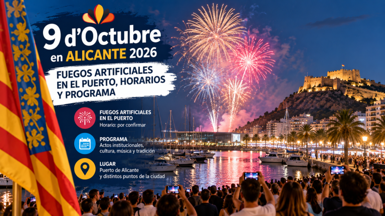 9 d’Octubre en Alicante 2026: hora y lugar de los fuegos artificiales