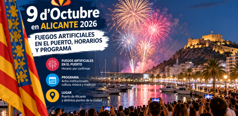 9 d’Octubre en Alicante 2026: hora y lugar de los fuegos artificiales