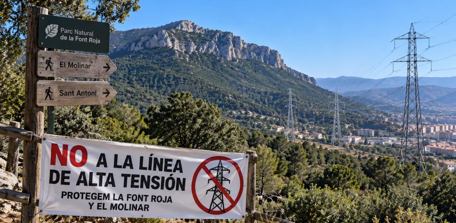 Alcoy frena una línea eléctrica por la Font Roja