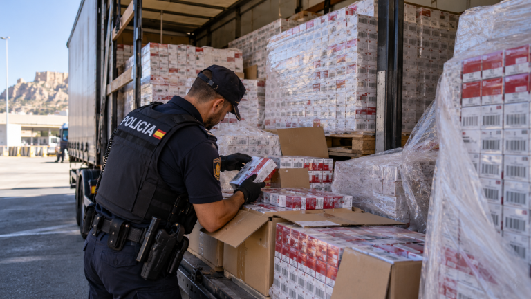 Alicante: 255.000 cajetillas de tabaco ilegal en un camión