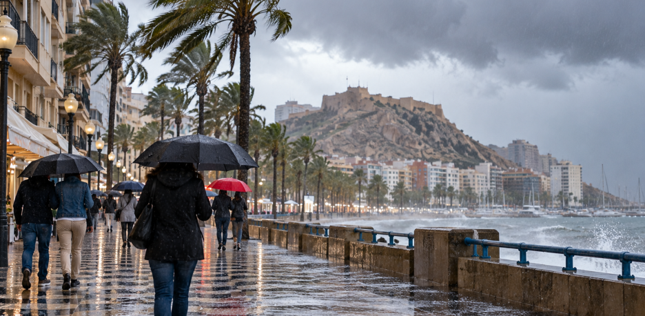 Alicante, en alerta amarilla por lluvias y tormentas este sábado