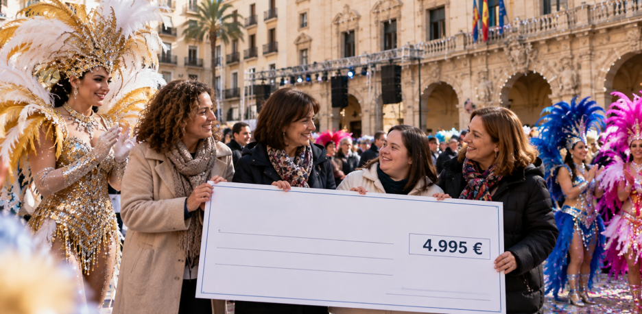 Alicante reparte 4.995 € solidarios entre Alinur, APSA y APAMM