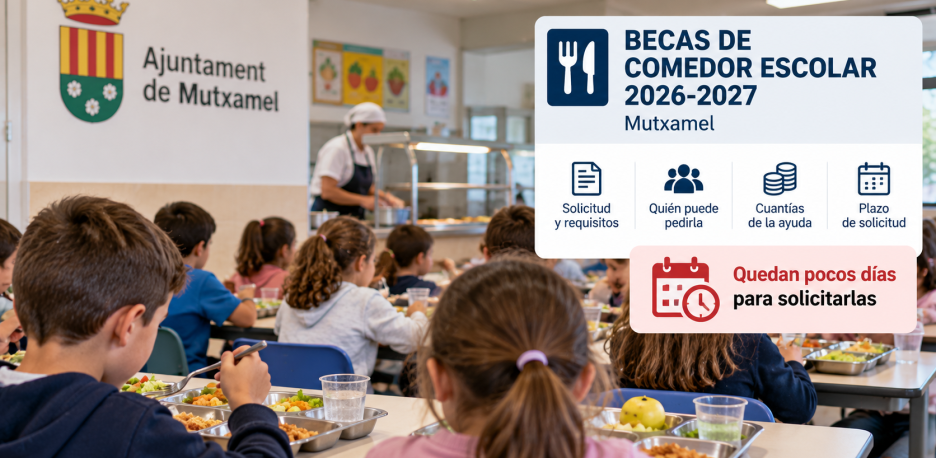 Becas comedor Mutxamel 2026-2027: plazo hasta el 8 de octubre