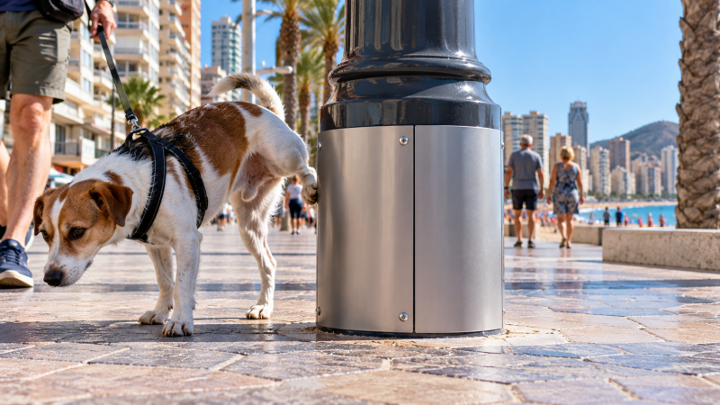 Benidorm estrena farolas resistentes al pis de los perros