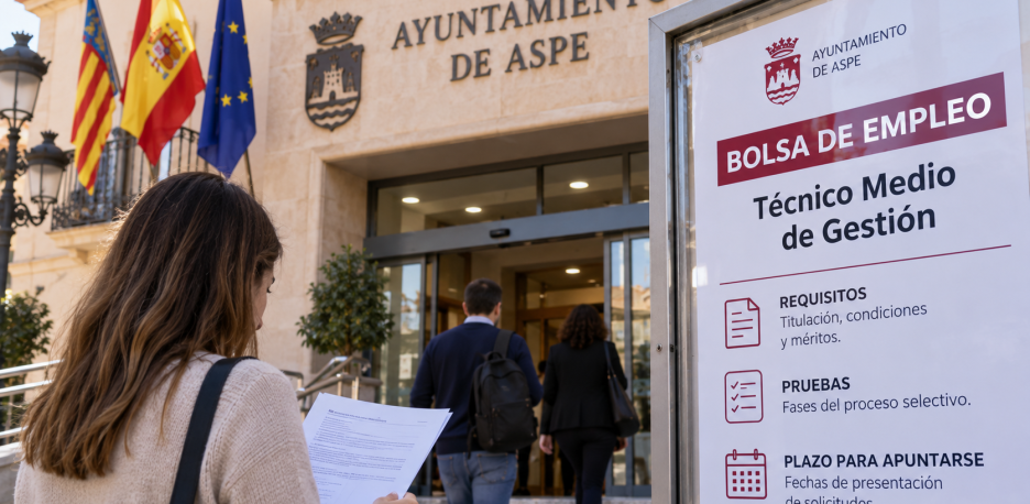Bolsa de empleo en Aspe para Técnico Medio de Gestión: requisitos y plazo