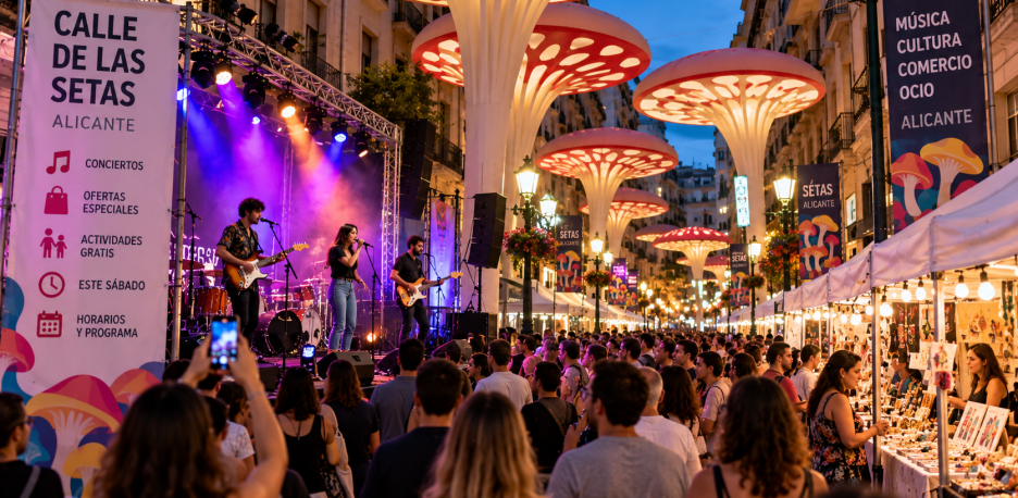 Calle de las Setas Alicante: conciertos gratis este sábado