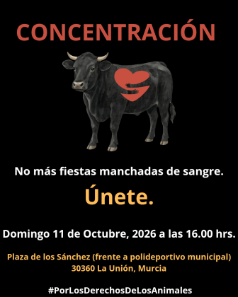 Convocada concentración en La Unión (Murcia) para exigir que su ayuntamiento deje de permitir la violencia hacia los animales en su municipio.