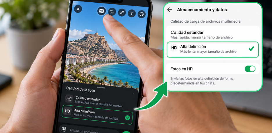 Cómo enviar fotos por WhatsApp sin perder calidad: activa HD