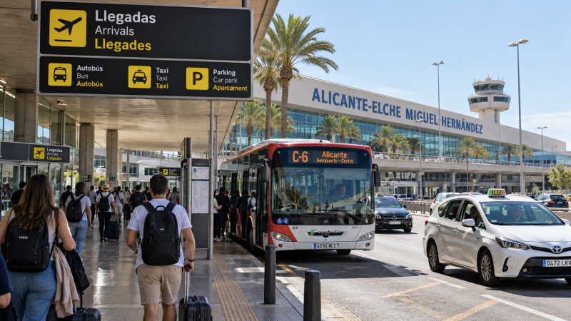 Cómo ir del aeropuerto de Alicante al centro: todas las opciones