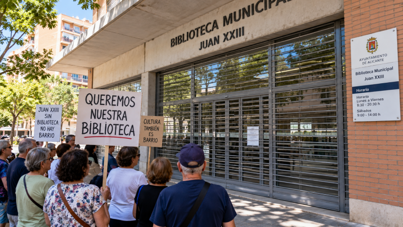 La biblioteca de Juan XXIII sigue cerrada y los vecinos protestarán