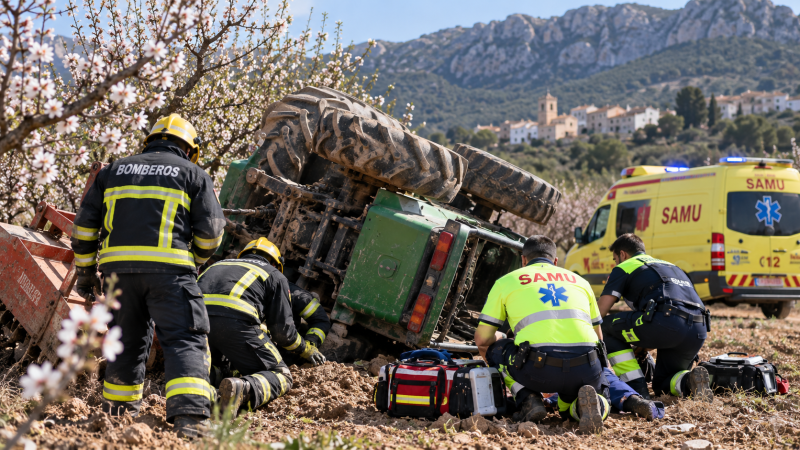Muere un agricultor de 70 años atrapado bajo un tractor en Benigembla