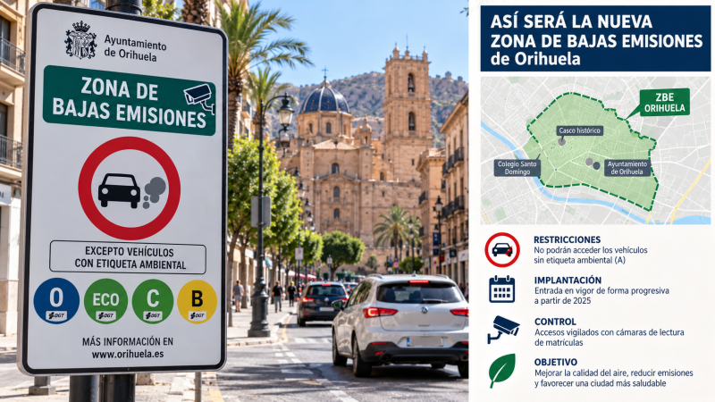 Orihuela prepara su ZBE: qué coches tendrán restricciones