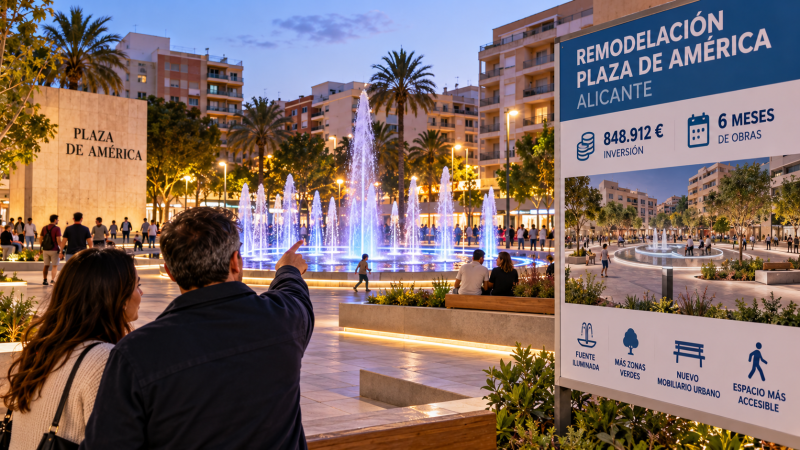 Plaza de América Alicante: nueva fuente y obras de 850.000 €