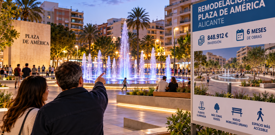 Plaza de América Alicante: nueva fuente y obras de 850.000 €
