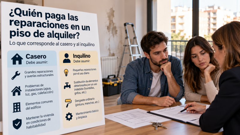 Quién paga las reparaciones en un piso de alquiler: