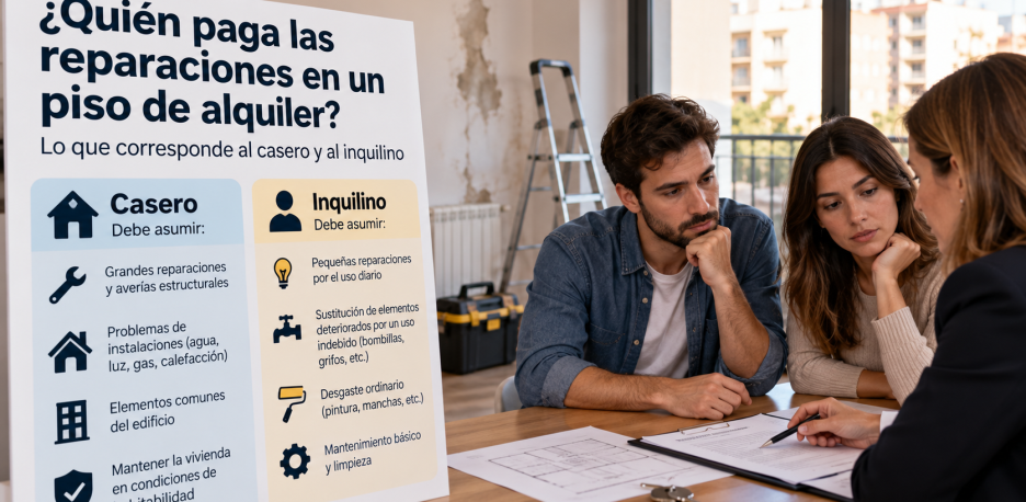 Quién paga las reparaciones en un piso de alquiler:
