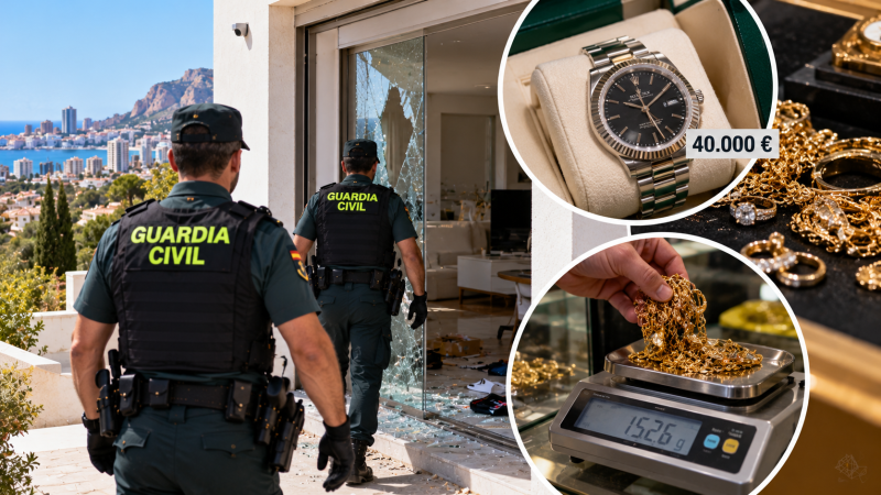 Roban joyas por 60.000 € en Finestrat y las recuperan