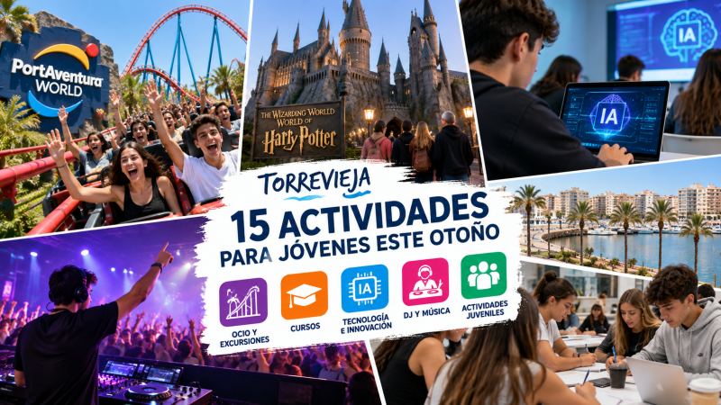 Torrevieja lanza 15 actividades para jóvenes: PortAventura, Harry Potter, IA y cursos