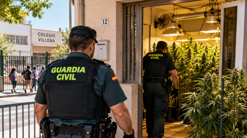 Villena: el olor de una casa junto a un colegio destapa una plantación