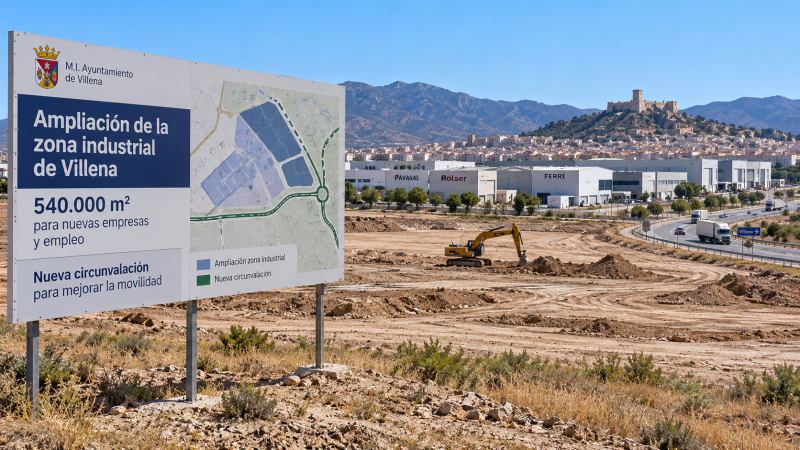 Villena prepara 540.000 m² de nuevo suelo industrial