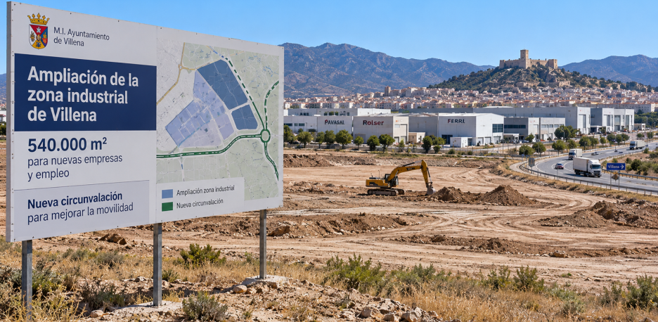 Villena prepara 540.000 m² de nuevo suelo industrial