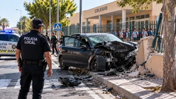 Huye a 180 km/h por Alicante y se estrella junto a un colegio